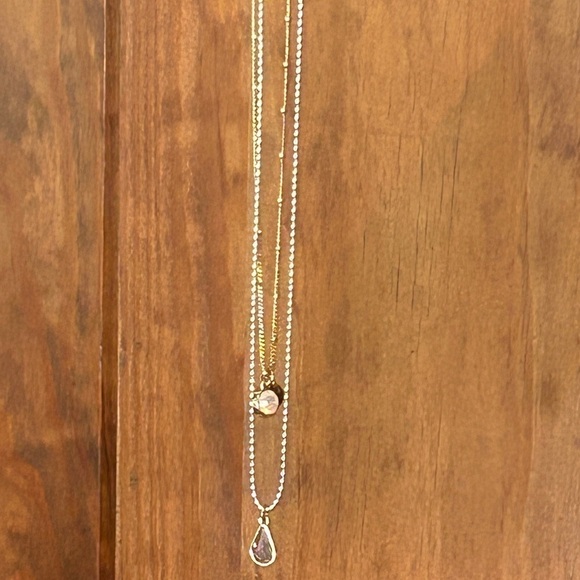 Doubled Layered Necklace + Pendants Western Bohemian Clay Pink - Picture 3 of 15